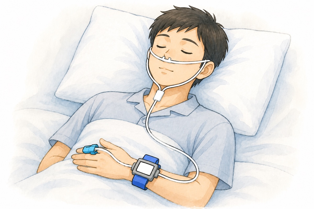 睡眠時無呼吸検査イラスト